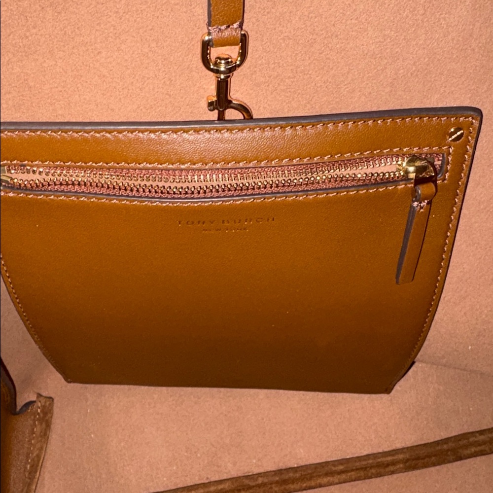 Tory Burch Suede Shoulder Hobo Bag in Brown, comes with dust bag - Picture 4 of 5